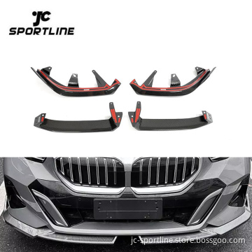 Pre-preg Carbon Fiber Front Bumper Lip Chin for BMW 5 Series i5 G60 M Sport xDrive Electric 2024